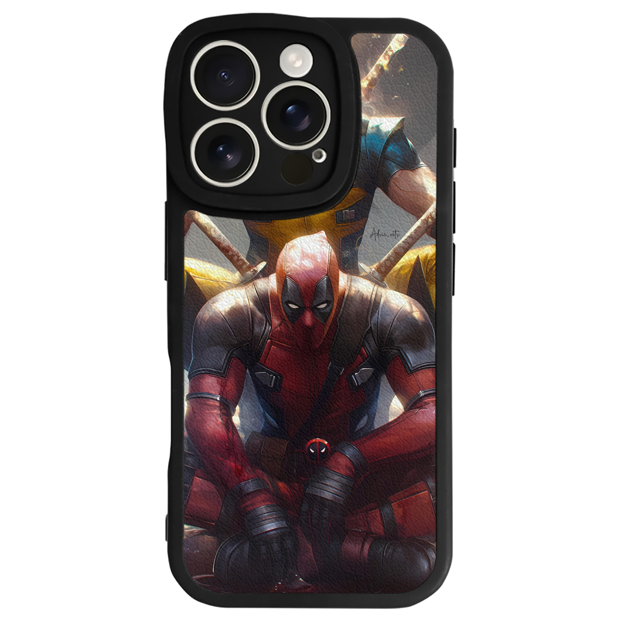 （画像用） Deadpool デッドプール 【iPhone 16シリーズ対応】シリコンスマホケース（レザー調） 材質：シリコン